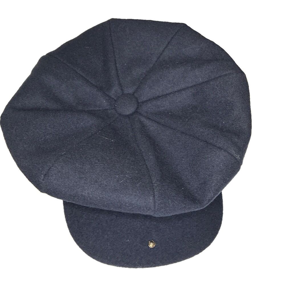 United Hatters UHCMW Cap VTG NY Cabbie Newsboy Navy Blue Hat 100% Wool Made USA - Picture 5 of 11